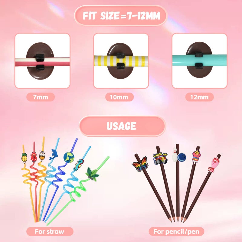 Zddaoole 60 Pcs Cute Pencil Topper Decoration  Different Pencil Clip Designs  Suitable for School Prize  Classroom Reward  Gift Idea - Image 5